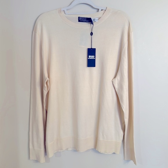 Polo Ralph Lauren Cream Lightweight 100% Cotton Sweater.
